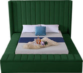 Upholstered Panel Bed Frame Wing Back Headboard - WoodenTwist